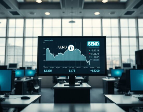 Trading screen showing SEND token delisting announcement on Coinone exchange