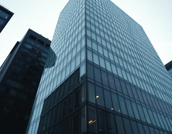 Exterior of a modern office building in Seoul, South Korea, representing Coinone exchange.