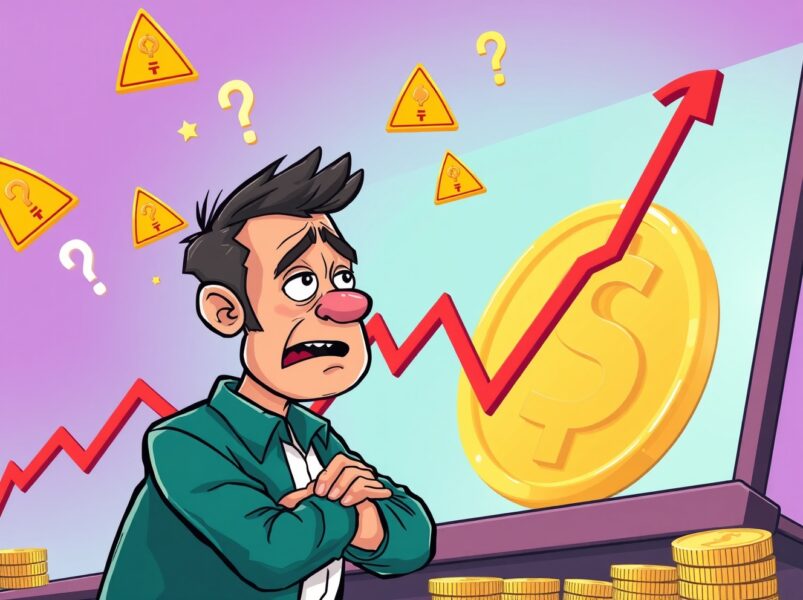 Critical MASA investment warning showing concerned investor analyzing volatile cryptocurrency market