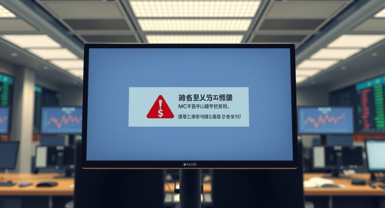 Coinone exchange interface showing a delisting watchlist alert for Portal To Bitcoin token in a professional setting.