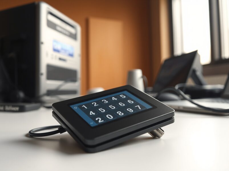 Close-up of a hardware wallet device on a desk, symbolizing the affected Coldcard models.