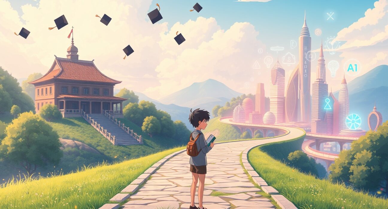 College dropout founder decision between traditional education and AI startup innovation in competitive market