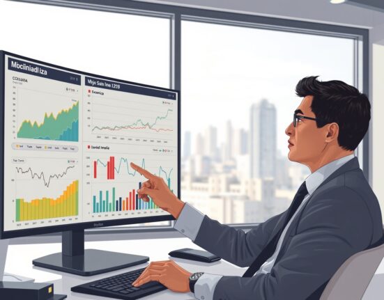Financial analyst reviews Colombian economic and election data charts for Societe Generale market risk assessment.