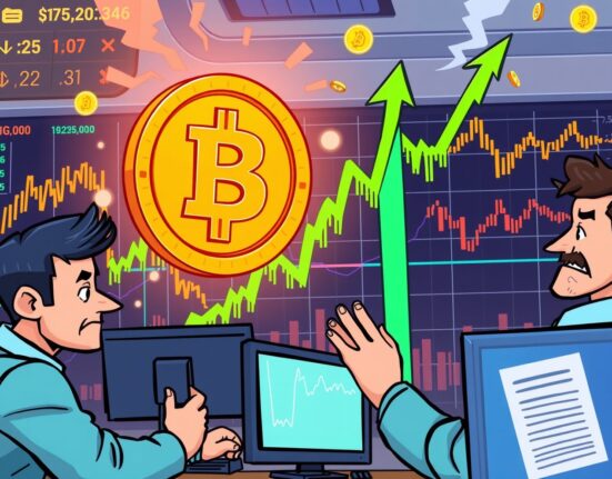 COMMON perpetual futures listing on Binance, showing a digital coin on an exchange interface with upward trends, symbolizing new trading opportunities.