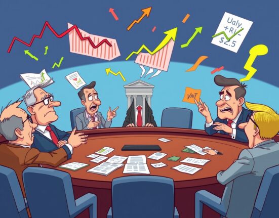 Federal Reserve officials debating the contentious December FOMC vote around conference table