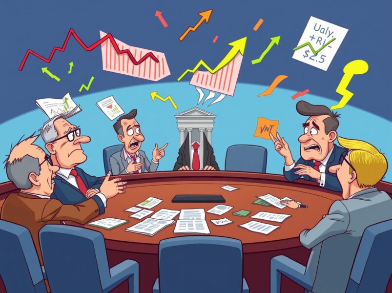 Federal Reserve officials debating the contentious December FOMC vote around conference table