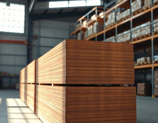 Close-up of copper cathode plates in a warehouse, representing record high copper prices.