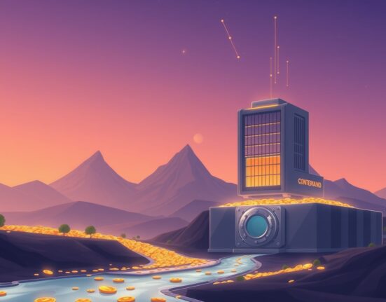 Conceptual illustration of corporate Bitcoin accumulation dwarfing new coin creation.