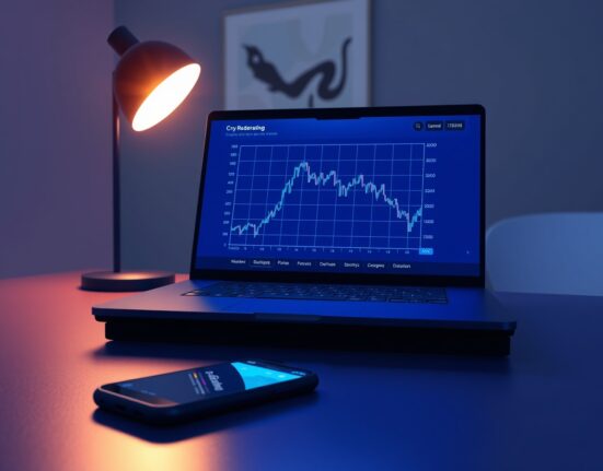 Covenant AI founder's $10 million TAO token sale analyzed on a laptop screen in a serious office setting.