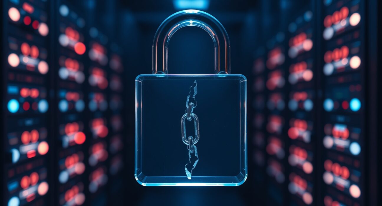 Conceptual image representing the CoW Swap domain hijacking and cybersecurity breach.