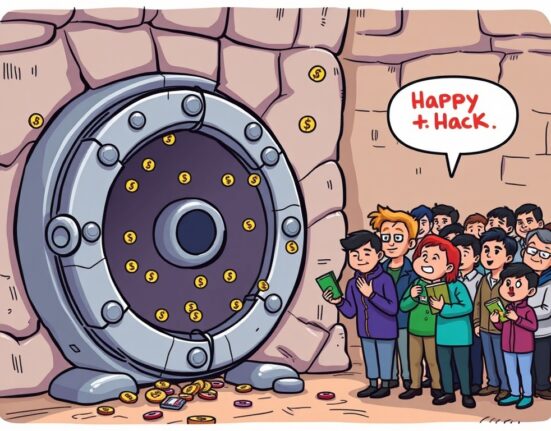 Cartoon illustrating the resolution of a Credix exploit, showing funds being returned to users after a security breach.