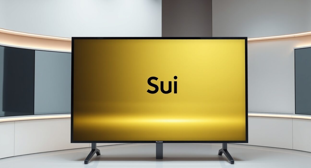 Digital interface showing a gold bar with Sui blockchain branding, representing Creek Finance's gold-backed DeFi mainnet launch.