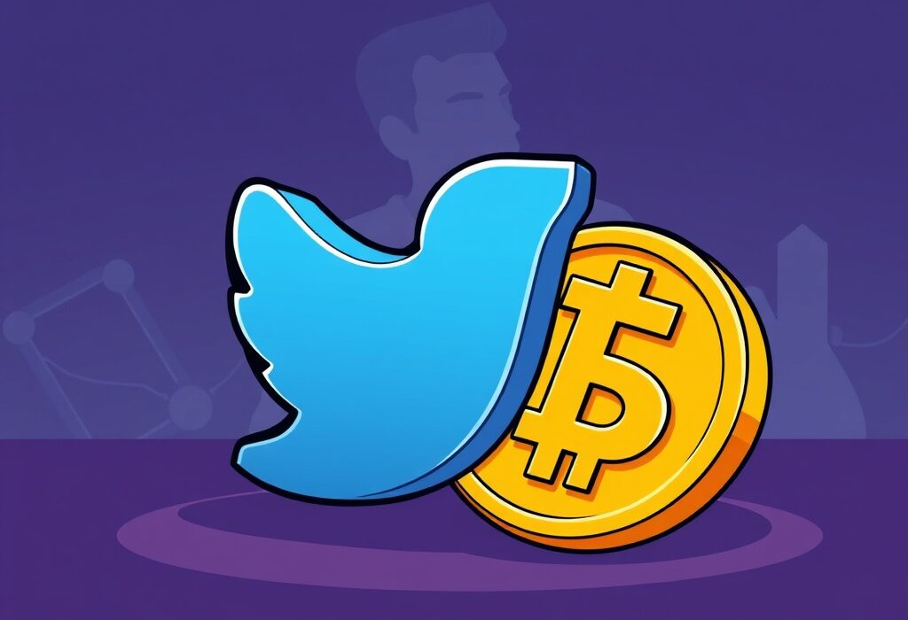 Cartoon illustrating a CRO token integrating with a social media platform, symbolizing Crypto.com's strategic partnership with Truth Social.