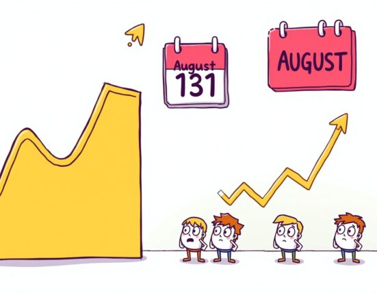 A cartoon showing the US CPI report rising, influencing market sentiment and cryptocurrency outlook.