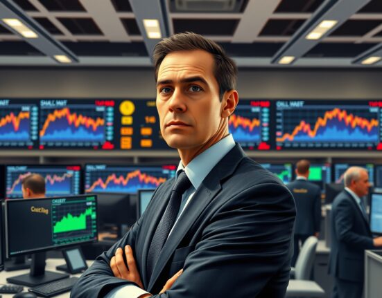 Energy trader monitors surging crude oil prices amid Middle East geopolitical tensions