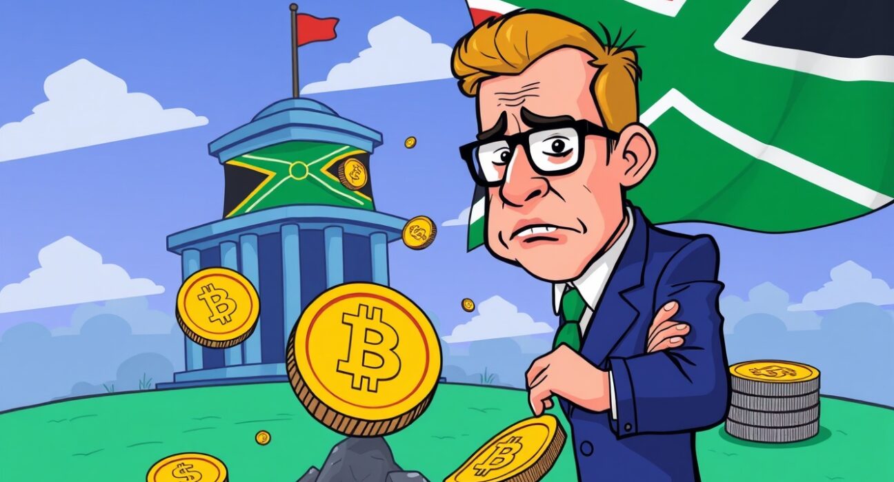 South African central bank concerned about crypto assets financial stability with falling coins