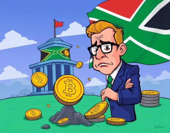 South African central bank concerned about crypto assets financial stability with falling coins