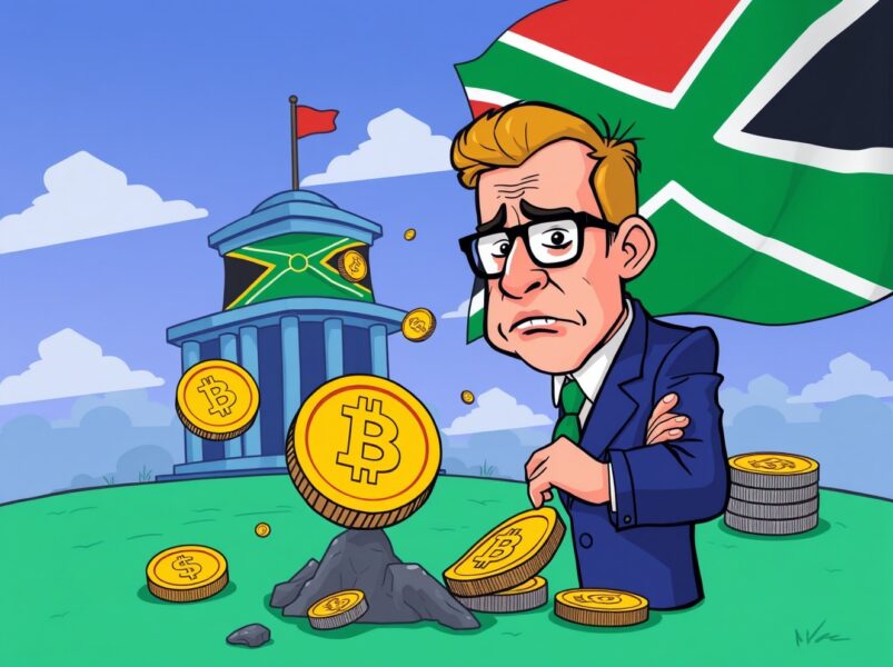 South African central bank concerned about crypto assets financial stability with falling coins