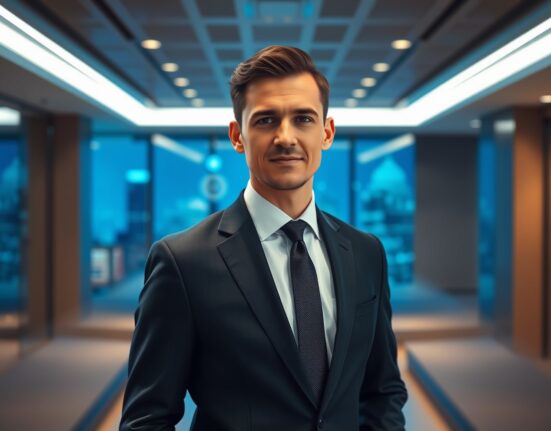 Professional executive Iskandar Vanblarcum in a modern office setting, representing Crypto.com's institutional hiring push.