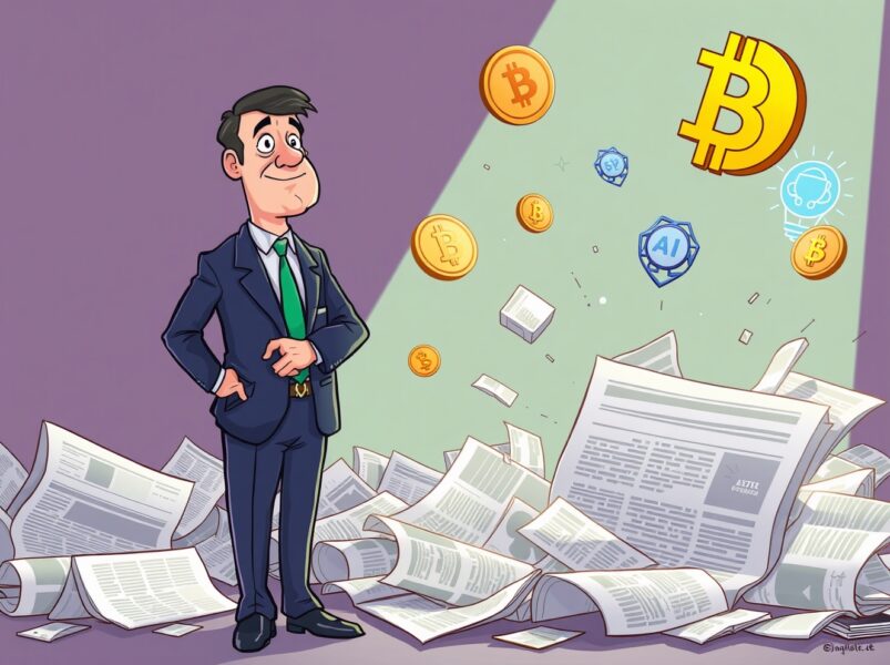 Government official addressing crypto conflict of interest allegations in professional setting