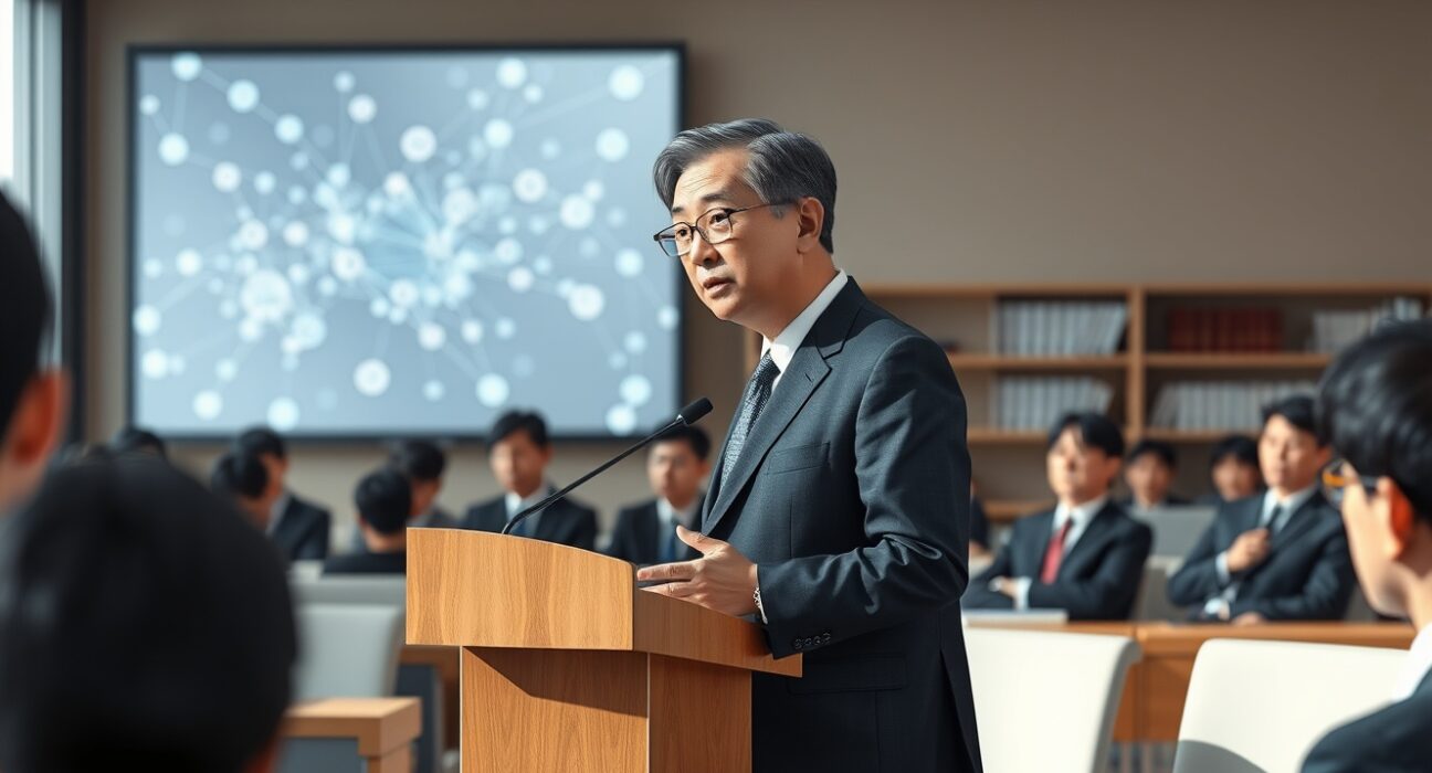 Former Constitutional Court Justice Lee Young-jin speaking about crypto exchange ownership cap regulations at Seoul seminar