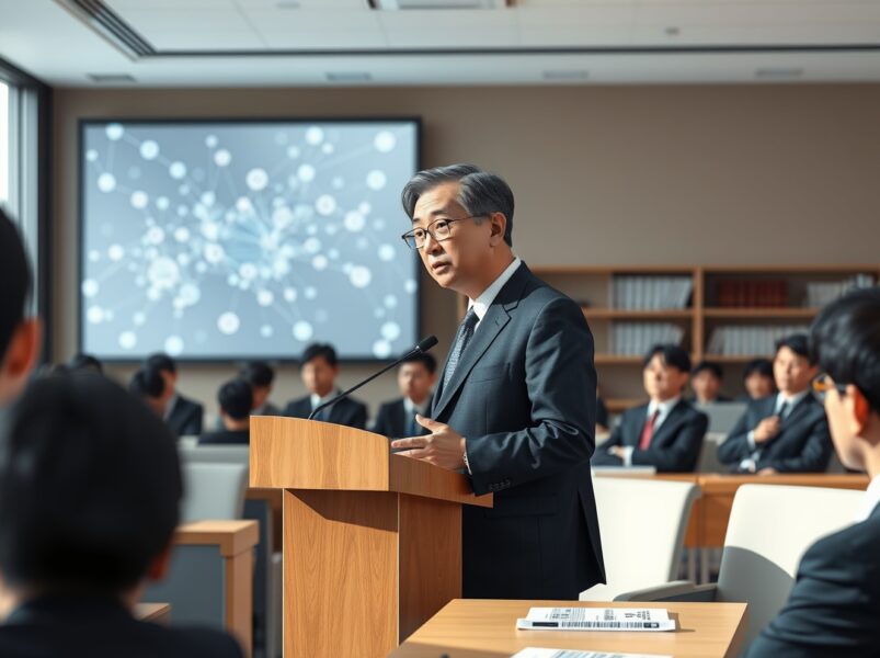 Former Constitutional Court Justice Lee Young-jin speaking about crypto exchange ownership cap regulations at Seoul seminar