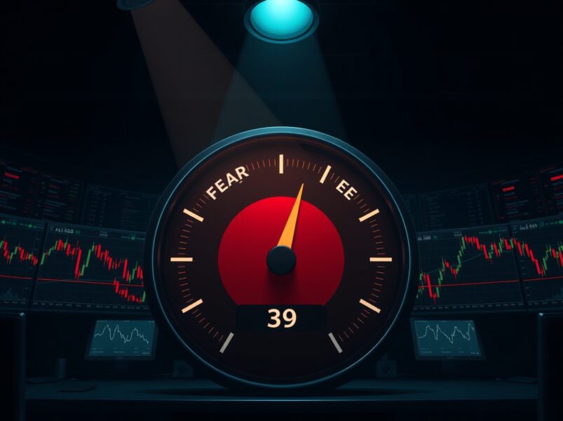 Crypto Fear & Greed Index Hits 39: Market Sentiment Plunges Into ‘Fear’ Zone