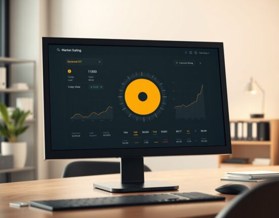 Professional dashboard showing the Crypto Fear & Greed Index at a neutral reading of 55, indicating balanced market sentiment.