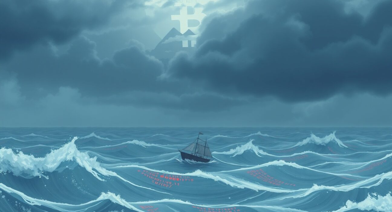 Visual metaphor of the Crypto Fear & Greed Index hitting extreme fear levels in cryptocurrency markets