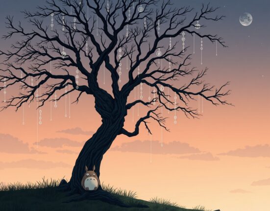 Visual metaphor for the Crypto Fear & Greed Index indicating a fearful cryptocurrency market sentiment.