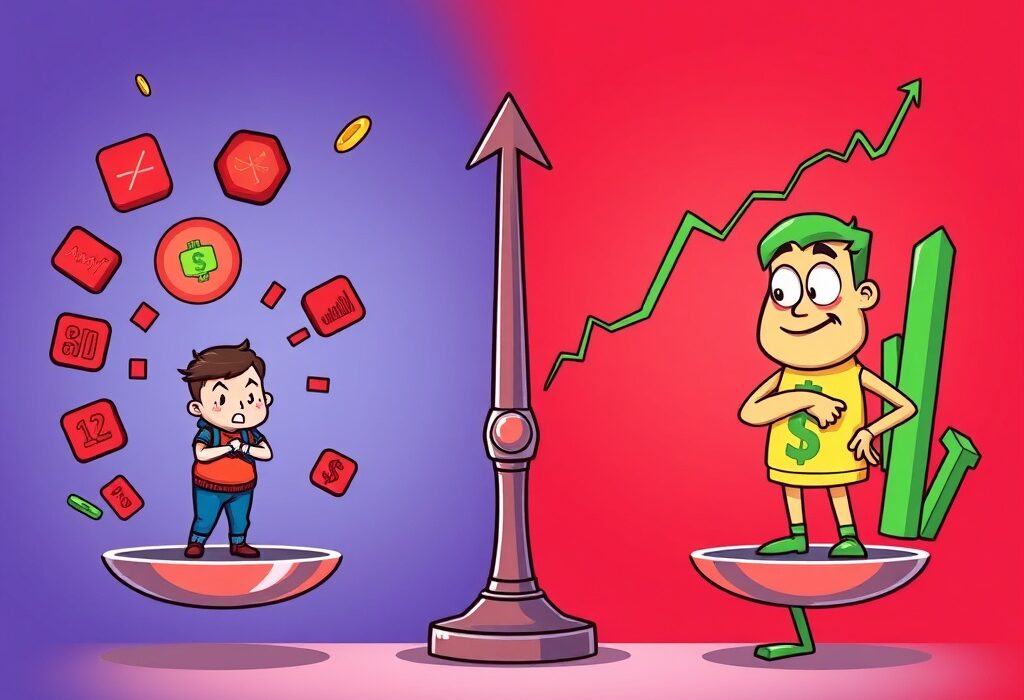 A cartoon illustration showing the shift in crypto market sentiment as the Crypto Fear & Greed Index moves into the 'Greed' zone.