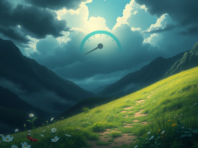 Visual metaphor for the Crypto Fear & Greed Index shifting from extreme fear to cautious hope in the market.