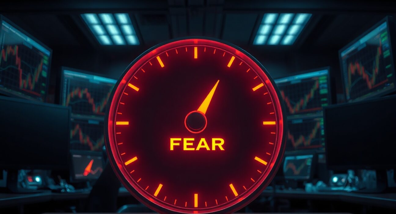 Crypto Fear and Greed Index gauge showing fear zone at 40