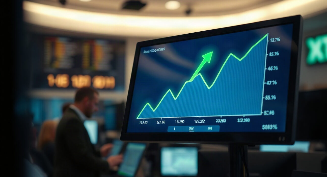 Cryptocurrency market sentiment index chart showing upward trend