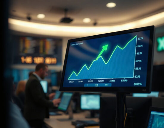 Cryptocurrency market sentiment index chart showing upward trend