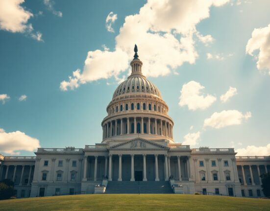 US Capitol Building on a sunny day, representing crypto regulation and policy discussions in Congress.