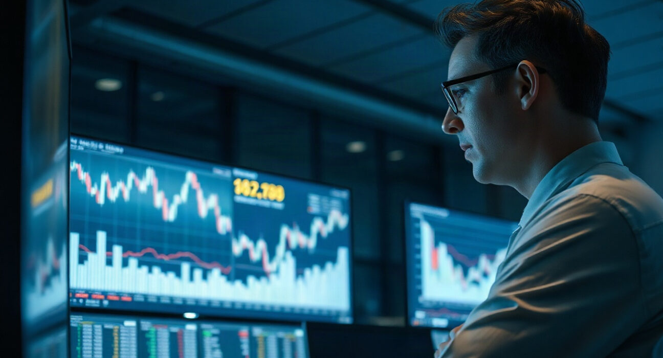 Analyst reviewing crypto funding decline on dashboard