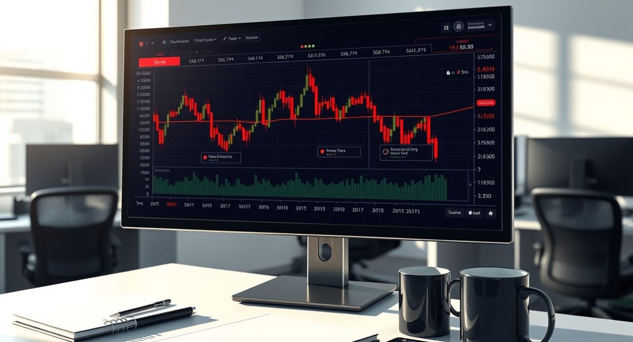 Digital trading desk showing cryptocurrency futures liquidation alerts during market volatility.