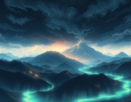 Crypto futures liquidated during market volatility showing data streams flowing through digital landscape