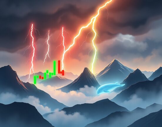 Conceptual art representing the $135 million crypto futures liquidation event causing market volatility.