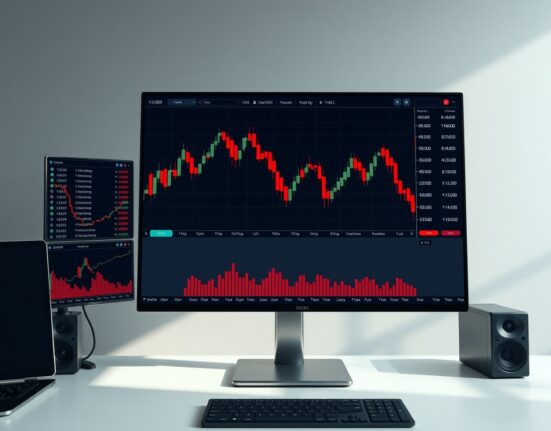 Cryptocurrency trading desk showing futures market liquidation during price volatility