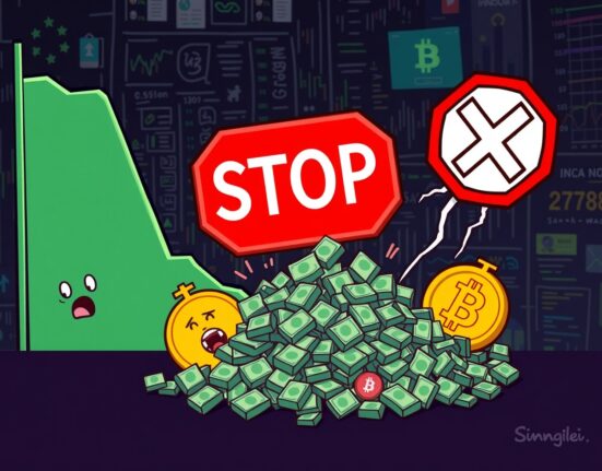 A cartoon showing a sudden market drop, symbolizing the significant crypto futures liquidation event and market volatility.