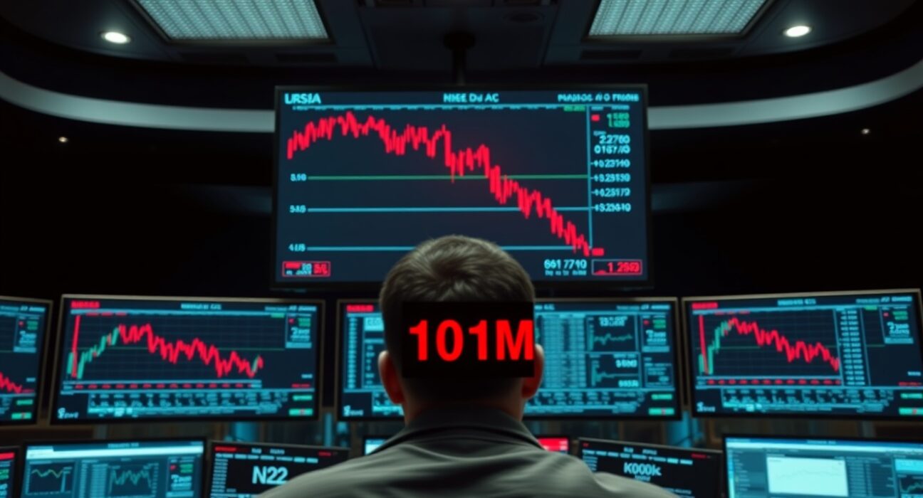 Trader monitoring crypto futures charts amid a liquidation event
