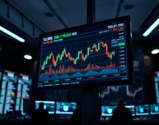 Digital trading screen showing crypto futures liquidation data and charts