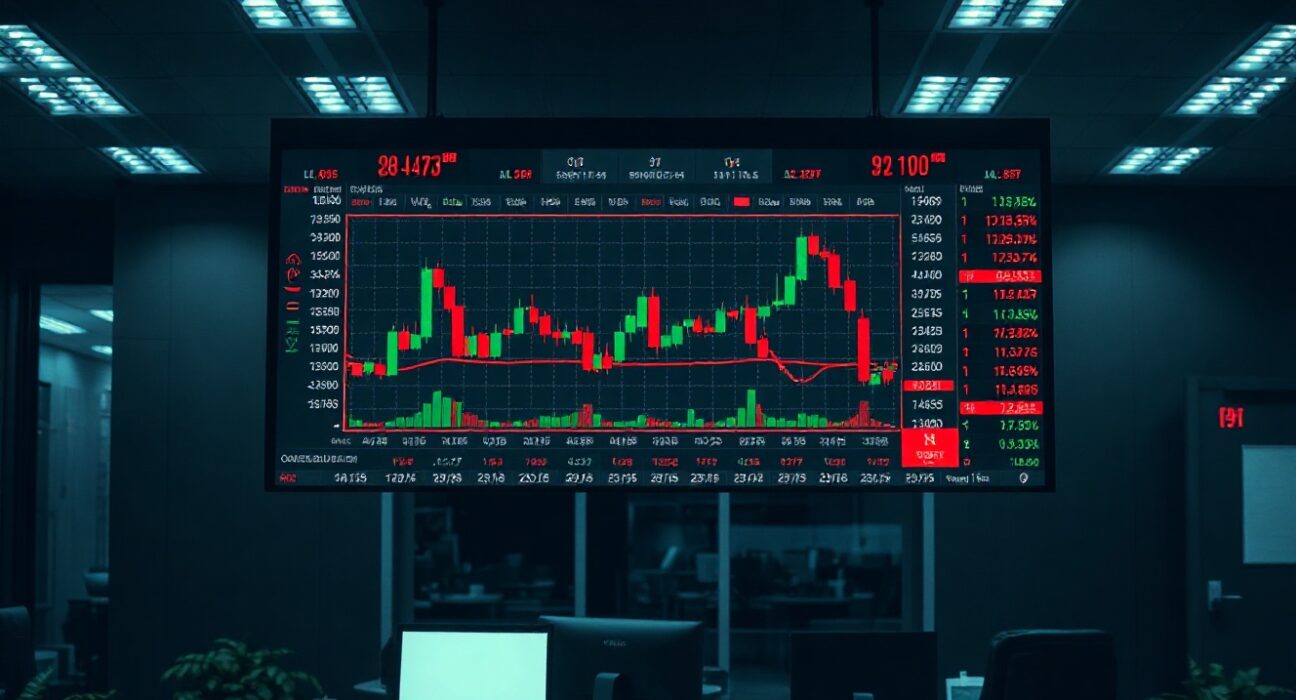Digital trading screen showing crypto futures charts and liquidation data