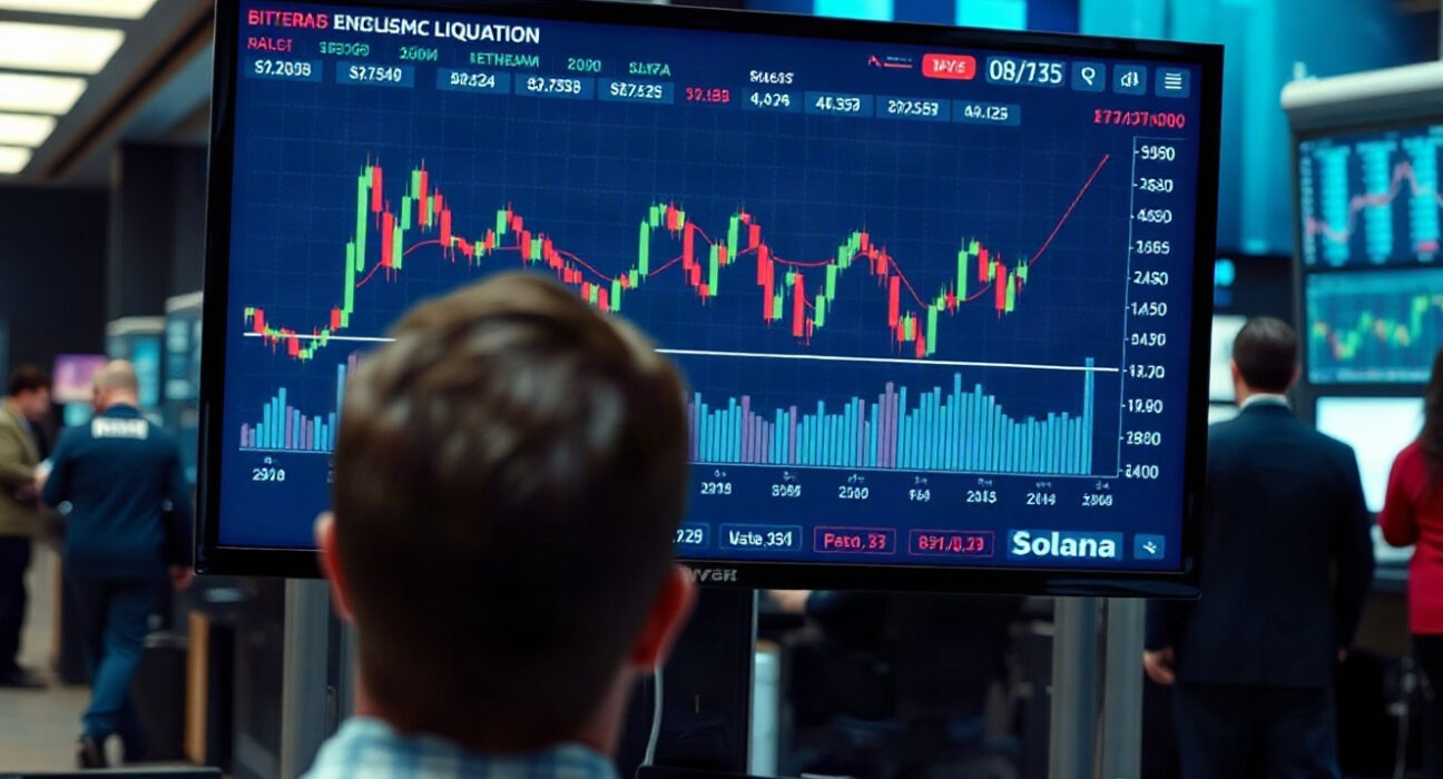 Trading screen showing crypto futures liquidation data for BTC, ETH, and SOL