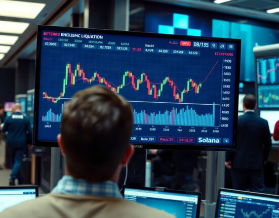 Trading screen showing crypto futures liquidation data for BTC, ETH, and SOL