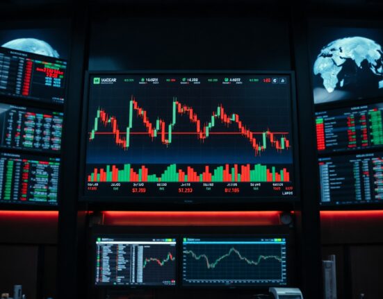 Crypto trading screen showing futures liquidation data and price charts