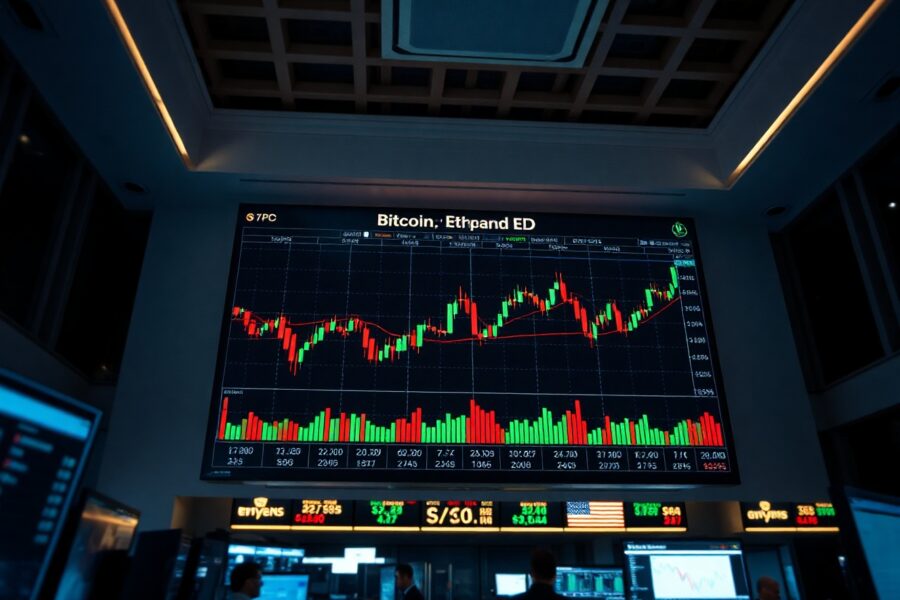 Trading screen showing crypto futures liquidation data for BTC, ETH, and SPCX