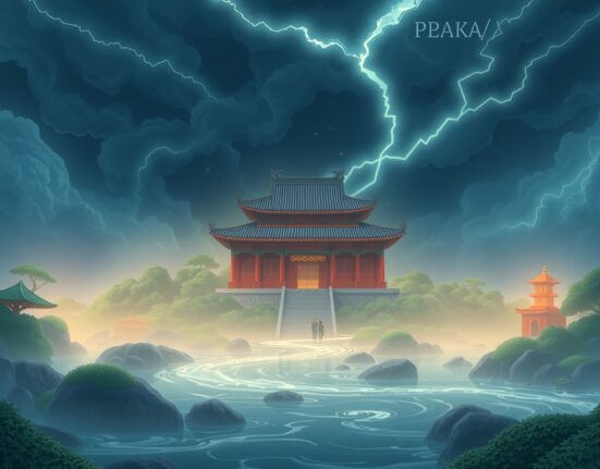 Conceptual Ghibli-style art representing the volatility and automated nature of crypto futures liquidations.